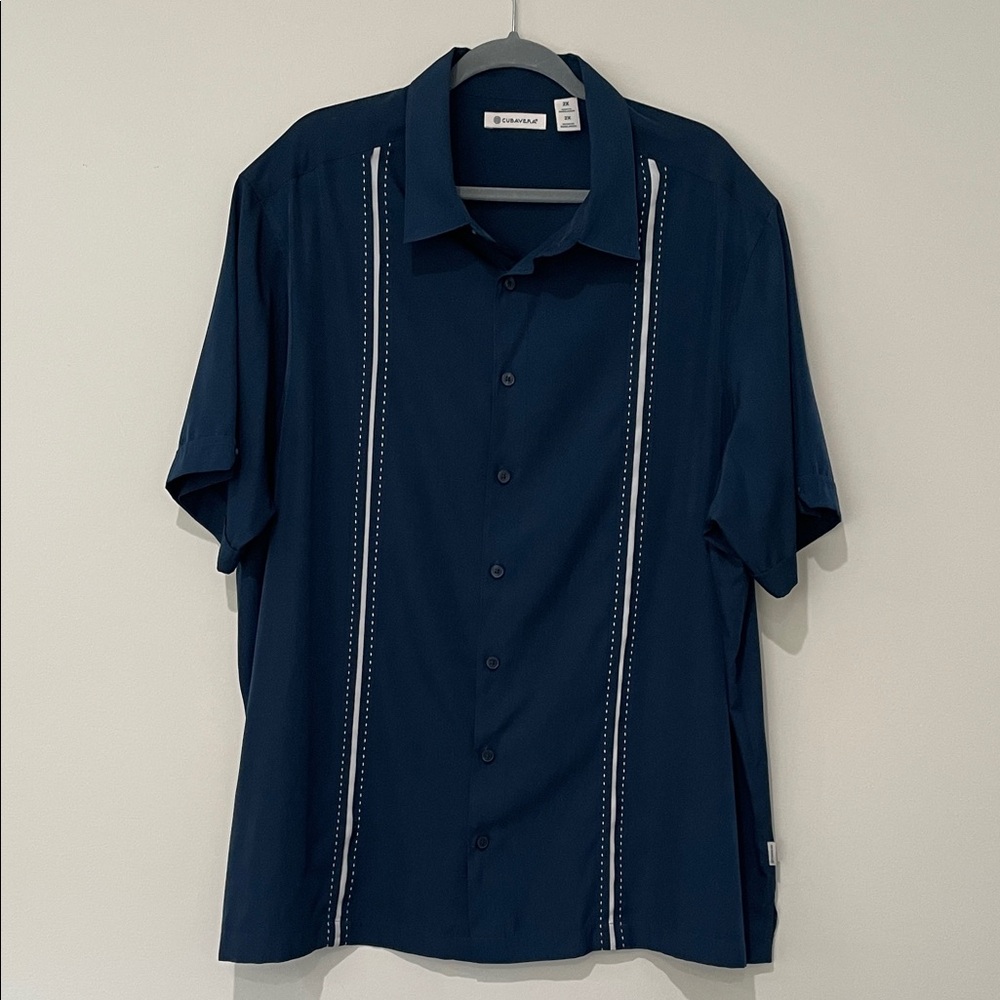 Cubavera Shirt Mens 2XL Bowling Chic Camp Shirt Short Sleeve